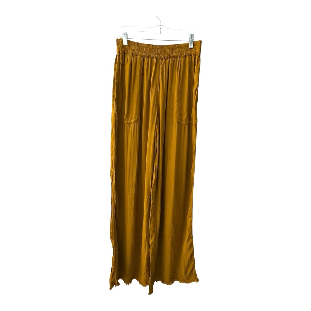 NWT Raquel Allegra Satin Striped Wide Leg Pant in Yellow Size 2/M